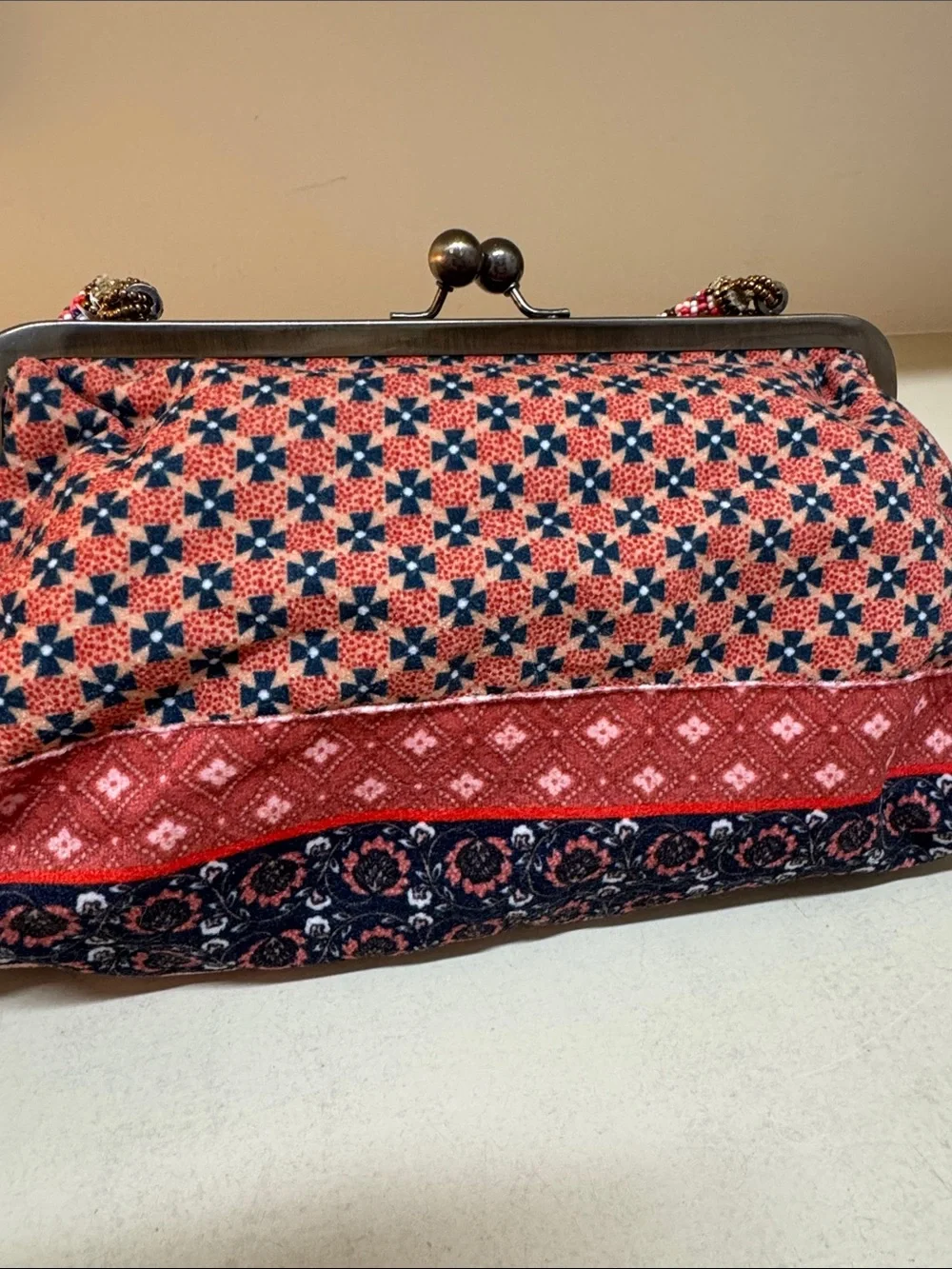Anthropologie Embroidered Beaded Floral handbag